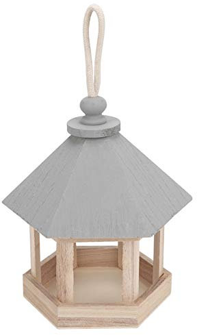 Mangeoire pour Oiseaux, Nichoir pour Oiseaux en Bois, Kits de Construction de Mangeoire à Nourriture avec Corde à Suspendre pour Terrasse de Jardin (#1)
