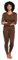 LAPASA Damen Innenfleece Thermounterwäsche Set, Thermooberteil & Thermohose Leggings Funktionsunterwäsche Sets, L41 Braun, S