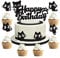 25 Piezas Decoracion Tartas Cumpleaños Gatitos Purpurina Negra Gatitos Cupcake Toppers Decoration Topper Tarta Cumpleaños para decoración para Amantes de los Gatos, temática de Baby Shower