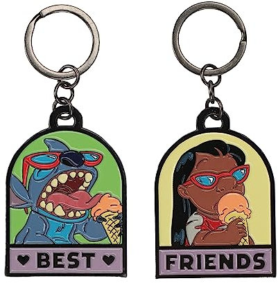 Bioworld Lilo & Stitch 2-Pack Besties Llaveros, Multi colorido, Talla única