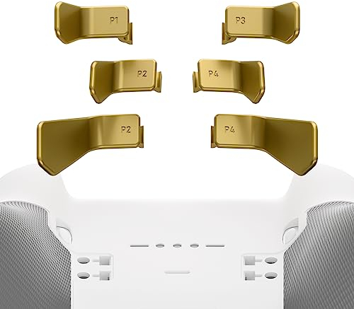 eXtremeRate 6pcs Swift Paddles für Xbox Elite V1/V2/V3 Controller, Austauschbar Ersatz Metall Back Paddles Trigger Tasten Zubehör für Xbox One Elite&Elite Series 2/Series 2-Core Controller-Hero Gold