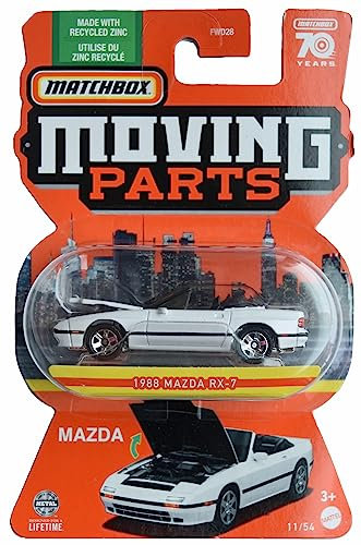 Matchbox 1988 Mazda RX 7, bewegliche Teile 11/54 [Weiß]