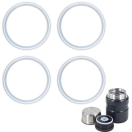 KLOWOAH Replacement Gaskets Compatible with Thermos Stainless King Food Jar 16 and 24 Ounce,Silicone Seals (Set of 4)