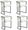 Wahson Esszimmerstühle 4er Set, Küchenstuhl aus Teddystoff Polsterstühle mit schwarzen Metallbeinen, Moderne Eckstühle für Esszimmer/Küche,Beige