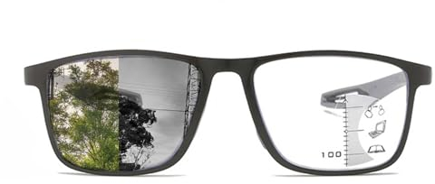 keelar Blaulichtblockierende multifokale photochrome Lesebrille,Sport-Radsport-Lesebrille,Computerbrille,2.0X (Farbe : Gray, Größe : 2.0X_Anti Blue Light MULTIFOCAL PHOTOCHROMISM), HYLAI1