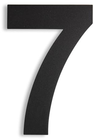 KTC-HOME - PREMIUM Hausnummer Schwarz inkl. Montagematerial - pulverbeschichtet - Arial - Höhe 20 cm - RAL 9005 - rostfrei & wetterfestes Hausnummernschild - Hausnummer 7 -