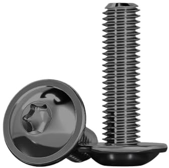 Drenky M4 Linsenkopfschraube mit Flansch Schwarz 20 Stück, M4x30mm Schrauben Torx ISO 7380-2 Linsenkopf Schrauben Flanschschrauben Rostfrei Edelstahl A2 V2A Maschinenschrauben, Vollgewinde