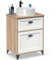 briebe Mueble Baño 60 cm, Lavabo sobre Encimera No Incluido, Armario Auxiliar Estilo Vintage 80x61x47 cm, Espacio de Almacenamiento 1 Cajón, 1 Puerta, Eterna Roble Cambrian/Blanco