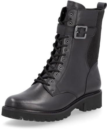 Remonte Stivali da donna Combat D8664, con inserto sciolto, Nero 00., 37 EU