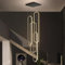 LED Pendelleuchte Wohnzimmerlamp Aluminium Treppe Hängelampe Xuanguan Schlafzimmer Lampen Hängeleuchte Mit Fernbedienung Modern Höhenverstellbar Küche Esszimmerlampe(Schwarz,4 Lights-20x100cm)