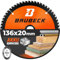 BAUBECK Akku Sägeblatt 136x20 inkl. 16mm Reduzierring - Multi Material Feinschnitt - Kreissägeblatt 136x20 für Holz, Aluminium, Metall uvm.