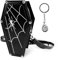 ODDerZZii Jahrestag Geschenk für Sie Ihn, Halloween Umhängetasche Schwarz, Sarg Form Gothic Tasche, Damen Handtasche