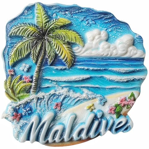 Kühlschrankmagnet, Malediven, Reise-Souvenir, Kühlschrankdekoration, magnetisch, 3D-Aufkleber