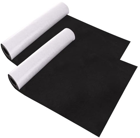 LDXDRU 2 Pack Black Felt 40cm x 2m Self Adhesive Felt, 1mm Thickness | Black Fabric for Crafts, Protection, Gift Boxes, Camper Roof Lining, Wall Covering, Furniture Drawer Liner, DIY Projects