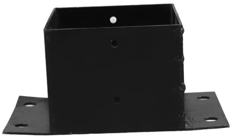 IWOWHERO Outdoor Fence Base Cable Holders Gate Post Base U Shape Fence Post Holder Fence Posts Mailbox Bracket Railing Anchors Bases Mailbox Post Protector Round Post Anchor Base Black Iron
