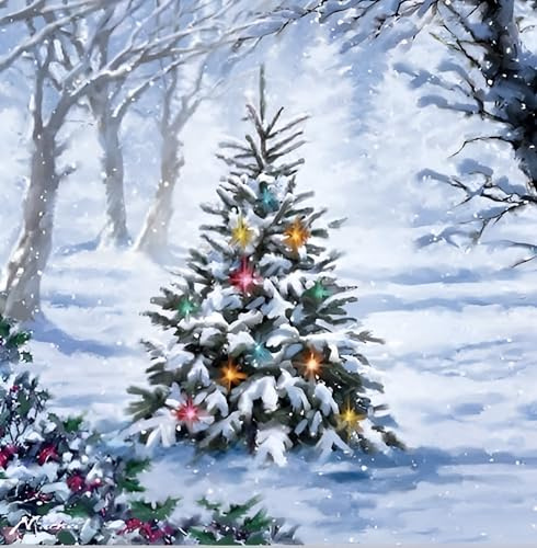 Noel Tatt Weihnachtsgrußkarten für wohltätige Zwecke, 10 Stück, Wohltätigkeitsorganisationskarten mit schneebedecktem Baum-Design, umweltfreundliche Weihnachtskarten, Multipack mit Umschlägen
