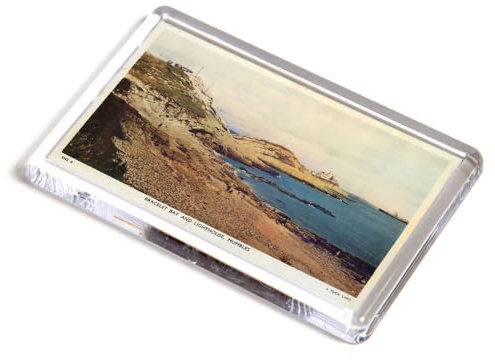 FRIDGE MAGNET - Vintage Wales - Bracelet Bay and Lighthouse, Mumbles (b)