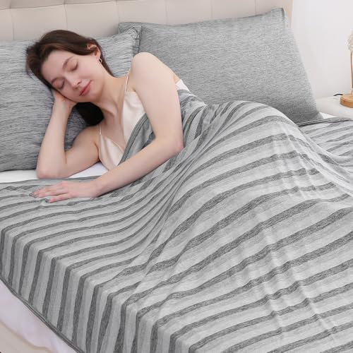 Luxear Kühldecke für Menschen, Arc-Chill Q-Max>0,5 Kühlende Decke, 2 in 1 Doppelseitig Sommerdecke Cooling Sleep Decke, Atmungsaktive Kinderdecke Tagesdecke Sofadecke Reisedecke, 150 x 200cm Grau