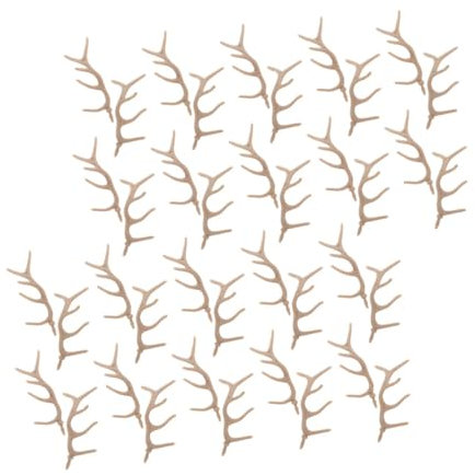 KOMBIUDA Paare Geweih-Schneemann-Ornament Mini-Geweihe zum Basteln Geweihschmuck weihnachtsdeko weihnachtsbasteln Mini-Geweihverzierungen Kunststoff-Trockenzweig AST Geweih Plastik Khaki