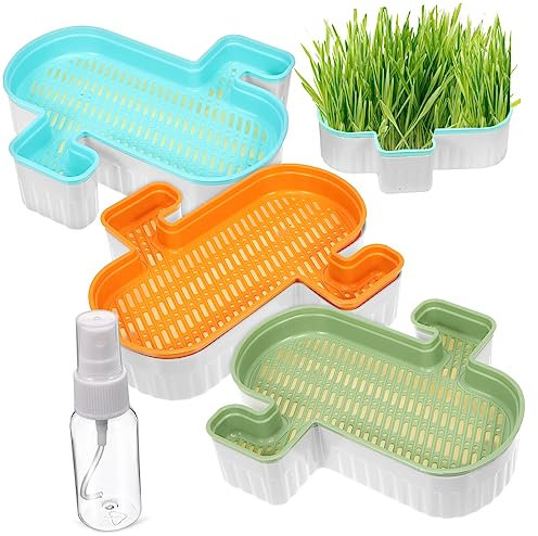 BESPORTBLE Set di 3 Contenitori per Gatta Acqua E Fioriera Senza per Vivaio di Piante per Gatti con Bottiglia
