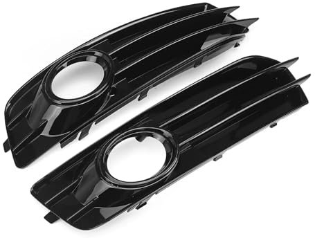 Cromo Argento/Nero Auto Anteriore Fendinebbia Griglia di Copertura Fendinebbia Griglia Griglia Compatibile for Audi A3 8P S-Line 2009-2012 8P0807682 8P0807681(Black)