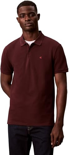 Calvin Klein Herren Poloshirt Kurzarm Monogram Pique aus Baumwolle, Braun (Mocha Brown), M