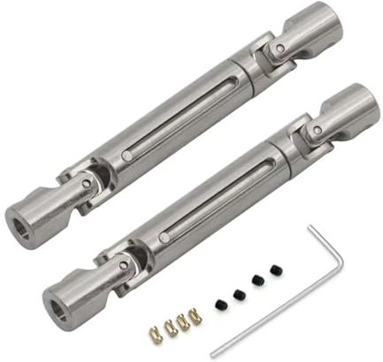 GTFRUQAS Eje Transmisión RC para MN82 LC79 para MN78 para Cherokee 1/12 RC Eje De Transmisión De Acero Mejorado con CVD Y Manguito De 3 A 4 Mm(Silver)