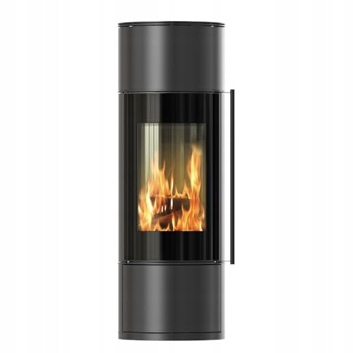 KRATKI Ambler 7 kW Schwarz fi 150 Stahlofen mit Türfeder Modern BImSchV Stufe 2 Flamme Verte 7 Energieklasse A+