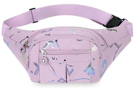 UBDIGFAD Bauchtasche Damen Frauen Taillenbeutel 2-Pack Mit Großer Kapazität Wasserdicht-lila