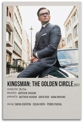 Kingsman Poster, Wandkunst, ästhetisches Cover-Poster, Design, Gemälde für Wohnzimmer, Schlafzimmer, 30 x 45 cm, ungerahmter Stil