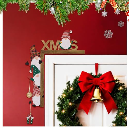 Weihnachtsdeko Türrahmen,Weihnachtsdekoration,Türrahmen Deko Weihnachten,Türecken Deko Aus Holz,mit Rundaufkleber Holz Lustig Weihnachtsecktürrahmen,für Wände Türen und Fenster Handdekoration