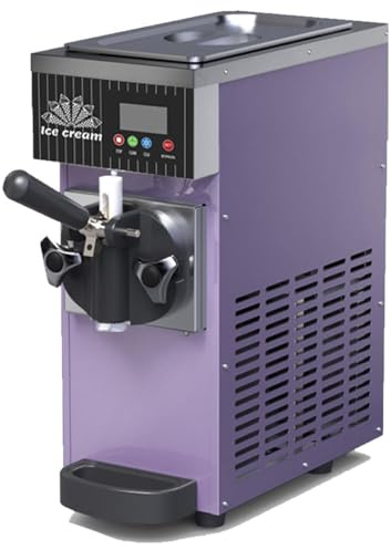 Macchina per Gelato Commerciale,Resa 4-8 Kg/H, Gelatiera Soft Da Banco Monogusto 450 W/750 W, Tramoggia 3,5 L, Cilindro 1,2 L, Con Pulizia Automatica E Pre-Raffreddamento,Purple-450W