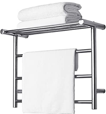 Sèche-Serviettes électrique Poli Miroir, radiateur sèche-Serviettes électrique Moderne, en Acier Inoxydable, Taille: 480x610x230mm, Tension: 220V, Indice d'étanchéité à la poussière et à l'e