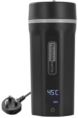 Woolala Portable Electric Kettle Travel Kettle 550ml Small Kettle 400W | Insulated & Coffee Cup, 6 Temp Controls, LCD, 304 SS, Auto Shut-Off, Dry Boil Protection, Easy Clean, Quiet Design
