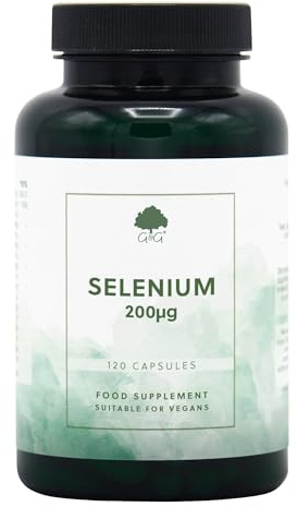 Selenium Capsules 200µg - 120 Vegan Capsules - Non-GMO, Made in The UK by G&G Vitamins