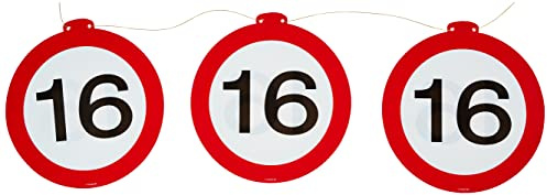 Folat - 16th Birthday Traffic Sign Garland - 12 m