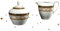 Creatable 15090, Serie Majestosa schwarz, Set 2 teilig Milchgießer und Zuckerset 2 TLG, Porzellan, Mehrfarbig, 25x12x12 cm