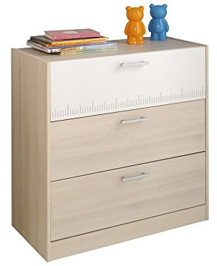 Parisot 2498 co3t Kommode Schlafzimmer – Charly akazie hellblau/weiß Holz