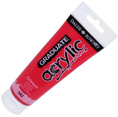 Daler-Rowney Graduate Acrylic Paint, Plastic Tube, 4oz - 120 ml, Crimson