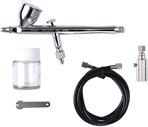 Mr. Hobby PS274 Procon Boy WA, Double Action, Airbrush Pistole, Für Kunst, Illustration, Modellbau, Miniaturmodelle, 0,3 mm Düse, 10 ml Becher, Chrom, Edelstahl