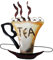 Double Duck Tea - Metal Wall Art. A Decorative, Modern, Metal Wall Plate, for The Home, Cafe, or Restaurant Beige and Brown