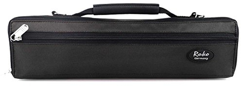 Roko - Hülle für Querflöten-Etui (Flöte mit C-Fuß) - schwarz, mit Tragriemen