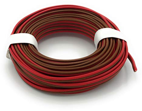 BELI-BECO L2218/5 Kabel - Kupferlitze 2 x 0,14 mm² (1x18x0,10 mm) - Zwillingsleitung - 2-adrig - 5 m Ring (Rot-Braun)
