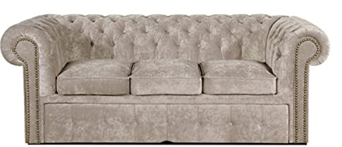 Casa Padrino 3er Sofa Grau 210 x 100 x H. 78 cm - Luxus Chesterfield Schlafsofa