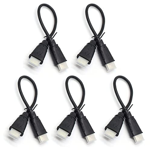 Lot de 5 câbles HDMI 4K ultra haut débit, cavalier HDMI 0,25 m, OD 5,0 mm