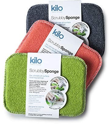 Kilo Scheuerschwamm – kratzfester Topf-Schwamm mit saugfähigem Kern, Mehrzweck-Set von 3, Edelstahl, 17x13cm Set of 3