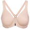 Delimira Women's Front Fastening Bras Seamless Unlined Racer Back Plus Size Underwired Plunge Bra Beige 34DD