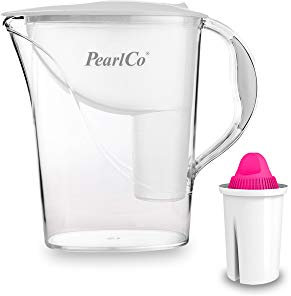 PearlCo - Wasserfilter Standard (weiß) mit 1 Magnesium classic Filterkartusche - passt zu Brita Classic
