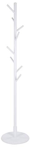 Perchero Independiente, 8 Ganchos de Madera Hall Tree Coat Hat Hat Tree Coat Percha Holder Entrada Hall Hall - Fácil Montaje para Abrigo, Sombrero, Ropa, Bufandas, Bolsos, Paraguas(Blanco)