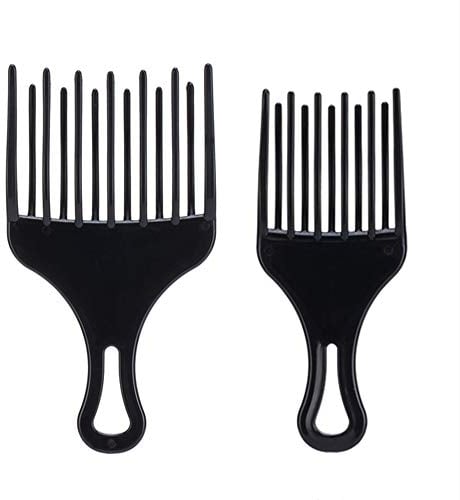 2Pcs Afro Pick Comb Wide Tooth Hair Comb Detangling Comb Curly Hairbrush Hair Fork Pik Comb for Man and Woman
